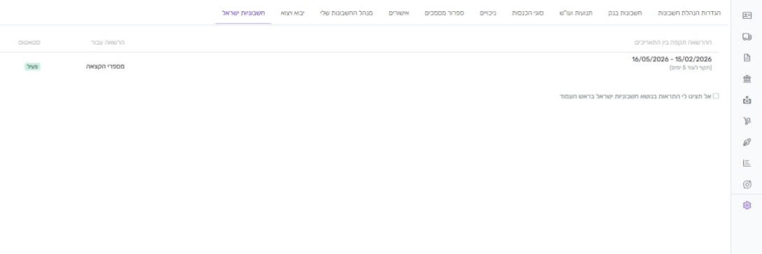 חיבור הרשאה לicount מספר הקצאה